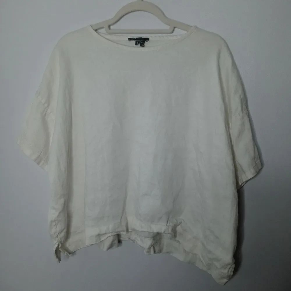 Vince white linen blend blouse